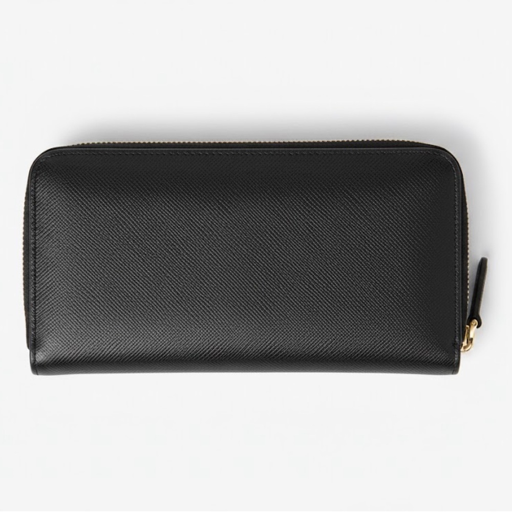 Prada Saffiano Leather Zip Wallet Black Nero - Picture 2 of 10